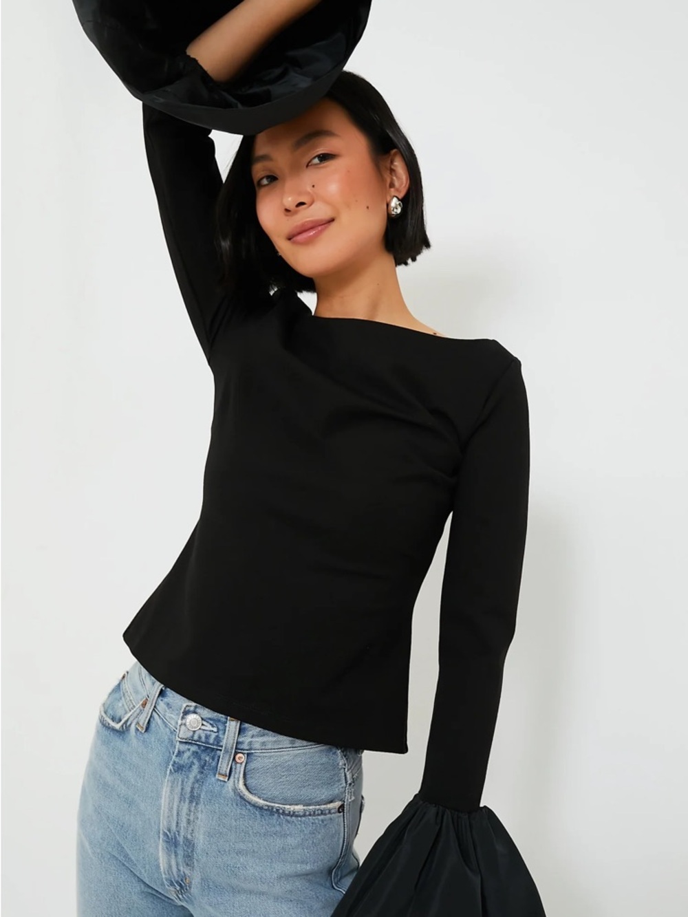 Staud Black Paige Top